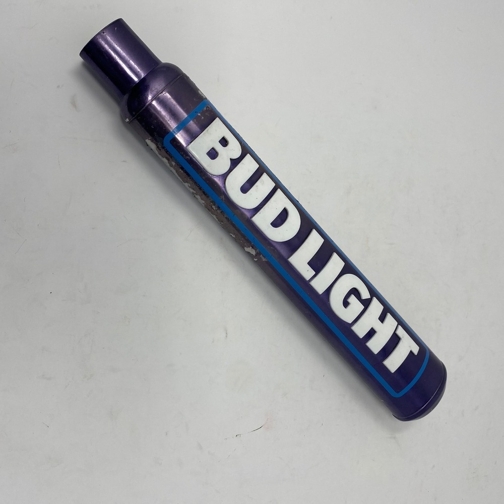Bud Light Beer Tap Handle Metallic Purple Raised Lettering Barware Man Cave